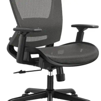 Mesh Office Chair,Ergonomic Computer Desk Chair,- Adjustable Lumbar Support &amp; Armrests,Tilt Function,Comfort Wide Seat (Grey)