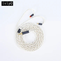 ivipQ 4 Core 7N OCC LITZ Silver-Plated Coaxial Wire Earphone Audio Cable 3.5/2.5/4.4mm MMCX/0.78mm/2PIN QDC Headphone Interface