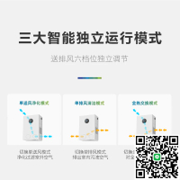 壁掛式新風機智能全熱交換器雙向流全屋空氣凈化新風系統除霾