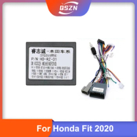 Canbus box Adaptor Decoder For Honda Fit 2020 With 16Pin Power Wiring Harness Cable Android Car Radio Stereo