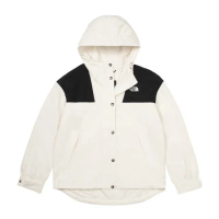 【The North Face】TNF 北臉 防潑水透氣連帽衝鋒外套 W DRYVENT BLOCKING JACKET-AP 女 白黑(NF0A7QSIROU)