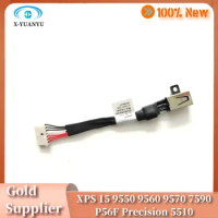 New For Dell XPS 15 9550 9560 9570 7590 P56F Precision 5510 Laptop DC IN Line DC Power Input Jack with Cable 64TM0 064TM0