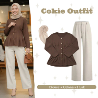 Cokie Outfit BW36 | OOTD Blouse + Celana + Hijab | Setelan Wanita Remaja Kekinian | One Set Simple E