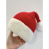2025 Christmas Hat Baby Hat Autumn Winter Baby Knitted Hat Red Christmas Children'S Hat Winter Warm 