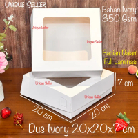 Dus Nasi Ivory Window Uk 20x20x7 cm R10 R10k isi 10 pcs Full Laminasi / Dus Box Kotak Putih untuk Ha