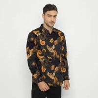 (Special Price) Platini Kemeja Batik Pria Lengan Panjang Navy 460562 Navy S