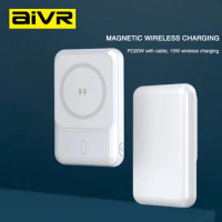 AIVR Power Bank 5000mAh 10000mAh Mini Magnetic Wireless Fast Charge Auto-wake For iPhone 15 14 13 Pro Max Magsafe Powerbank