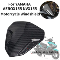 Carbon Fiber Look Motorcycle Windscreen Windshield Covers Screen for YAMAHA AEROX155 NVX155 Motorbikes Deflector Accessories