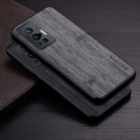 Case for Vivo X70 Pro 5G funda bamboo wood pattern Leather cover Luxury coque for vivo x70 pro case capa