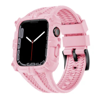 Case for Apple Watch Band 44mm 45mm 49mm 42mm 40/38 Watch Strap for Iwatch 7 8 6 5 4 SE TPU Protective Cover Silicone Bracelet