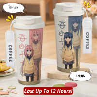 Tumbler termo Yuru Camp Anime Characters 500ml dinding ganda isolasi panas dan dingin hingga 12 jam 