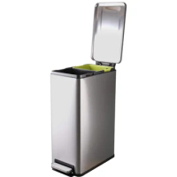 US Slim Design Dual Trash and Recycling Bin, 2 x 6 Gal