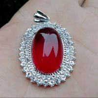 Liontin Batu Akik Merah siam Bangkok DM 20×30