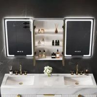 Modern Design Bathroom Mirror Led Cabinet Cabinet Bathroom Sink Intelligent Smart Bathroom Led Mirror Cabinet For Hotel