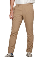 กางเกงทำงานผู้ชาย รุ่น Luxury details V3 ทรง Skinny Crop สี Beige