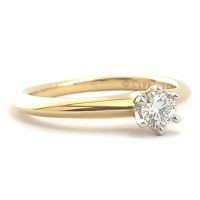 【Tiffany&amp;Co. 蒂芙尼】PT950鉑金六爪鑲鑽18k玫瑰金戒指(展示品)
