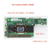 NM-D071 motherboards For Lenovo S540-13ARE laptop motherboards with CPU:R5 4600U or R7 4800U +RAM: 8G /16G 100% test work