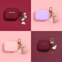 2022 New For AirPods Pro 2 Case Cute Korea Flower Keychain Decor Silicone Earphone Case For Apple Airpods 2 3 Pro Headset Cover