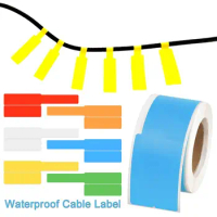 100Pcs 25*38+40mm Cable Labels Wire Marking Network Waterproof Laser Printer Sticker Organizer A4 Self-Adhesive Label Cable Tags