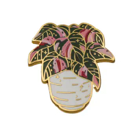 Beautiful Pink Princess Philodendron Hard Enamel Pin | Houseplant Lapel Badge Brooch for Jewelry Accessory Gift for Kids Friends