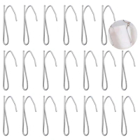 20pcs Curtain Hook Door Window Replacement Parts Bathroom Silver Stainless Steel Curtain Hanging Hook Living Room Window Decor