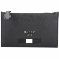 BALLY Babe 塗層再生牛皮卡片夾/零錢包(黑色)
