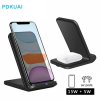 20W 2 in 1 Wireless Charger induction Fast Charging Stand for iPhone 13 12 11 Pro Max XR XS X 8 Airpods 3 Pro Samsung S22 S21