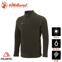 【Wildland 荒野 男 Polartec PSP彈性功能衣《尊爵灰》】P2606/半領襟/運動衣/休閒衫/吸濕排汗