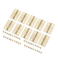 10Pcs 35*22mm Furniture Decorative Hinges Cupboard Cabinet Drawer Door Small Hinge 4 Hole Jewelry Wooden Box Hinge Home Hardware