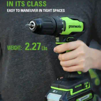 Greenworks 24v Cordless Drill Driver Brushless Motor 35 Nm Power tools with Battery and Charger