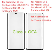 New Touch Screen Front Glass for Xiaomi Mi 9 9T Pro 10T 10 Lite 8 Lite SELCD Display Out Panel Cover Repair Replace Parts + OCA