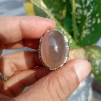 Batu Bacan Obi Crystal Natural - Cincin Stainless Steel Handmade Besi Putih Anti Luntur Karat Dimens