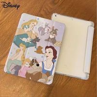 Disney Princess Aurora Ariel Tablet Case for iPad Mini 1 2 3 Air 6 iPad Pro 2022 12.9inch Three-fold Pen Slot Protective Cover