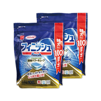 (2袋200入超值組)日本FINISH-MUSE洗碗機專用酵素雙結構除油污消臭濃縮洗碗錠100入/袋(大容量軟水防垢洗碗塊,碗盤餐具速乾亮潔,除食物殘渣咖啡漬,全機型適用)