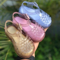 New Children's Sandals Summer Girls' Boys' Baotou Jelly Shoes Baby Kids Soft Sole Breathable Beach Shoes