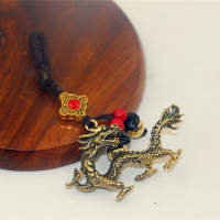 西藏個性純黃銅12生肖龍汽車鑰匙扣掛件吊飾品男女摩托車吊墜掛飾