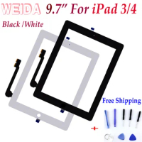 WEIDA Screen Replacement 9.7" For iPad 3 A1403 A1416 A1430 Touch Screen Panel Glass Replacement for iPad 4 A1458 A1459 A1460
