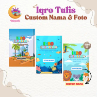 Iqro Tulis Gratis Custom Nama dan Foto Isi Lengkap Iqro 1-6 Dengan Metode Follow The Line