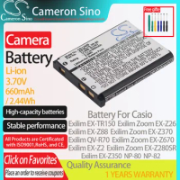 CameronSino Battery for Casio Exilim EX-TR150 Exilim Zoom EX-Z280SR Exilim EX-Z88 fits GE D016 DS5370 GB-10 camera battery 3.70V