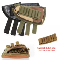 Military Sniper Shooting Magazine Pouch Bullet Holster Hunting Rifle Shotgun Buttstock Holder Cheek Rest Pouch Tactical Gill Bag
