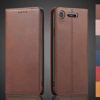 Magnetic attraction Leather Case for Sony Xperia XZ1 G8341 G8343 5.2" Holster Flip Cover Case Wallet Phone Bags Fundas Coque
