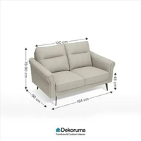 Dekoruma KOHEI Sofa Dudukan Kulit / Sofa Ruang Keluarga / Sofa Keluarga Bahan Kulit 2 Seater