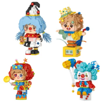 Amusement Park Micro Diamond Block Carnival Joker Building Bricks Surprise Party Clown Toys Figure Nanobricks For Children Gifts