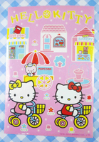 【震撼精品百貨】Hello Kitty 凱蒂貓~KITTY貼紙-腳踏車