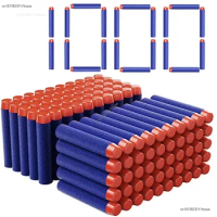 Newest 1000-50pcs Blue Solid Round Head Bullets 7.2cm for Nerf Series Balls Refill Darts Kids Toy Gun Accessories Soft Bullet