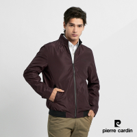 Pierre Cardin皮爾卡登 男裝 防風防撥水格紋立領夾克外套-暗紅色 (7215663-79)