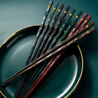 WORTHBUY Alloy Chopsticks Non-slip Chinese Chopsticks Reusable Food Sushi Sticks Tableware For Kitchen Restaurant