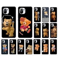 Cartoon Teddy Bear Beer Phone Case for Xiaomi 12 Mi 10T 11T 11 Pro 10 10T 11 lite 10pro 11Ultra Poco X3 Pro Poco F3 M3