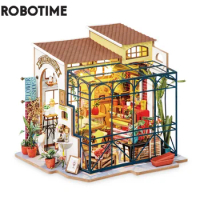 Robotime Rolife DIY Emily's Flower Shop Doll House with Furniture Children Adult Miniature Dollhouse Wooden Kits Toy DG145