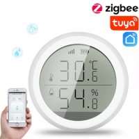 Tuya ZigBee Smart Home Temperature And Humidity Sensor With LED Screen Works With Google Assistant Need Hub